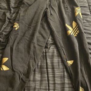 Adidas Joggers with Gold Logo Accents